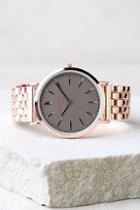 Lulus Time Change Grey And Rose Gold Watch