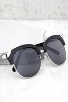 Lulus Romantic Reason Silver And Black Sunglasses