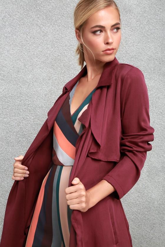 Happily Weather After Plum Purple Trench Coat | Lulus