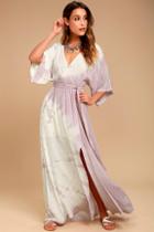 Lulus Awaken My Soul Ivory And Lavender Tie-dye Maxi Dress
