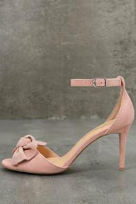 Daya By Zendaya Simms Blush Suede Leather Ankle Strap Heels
