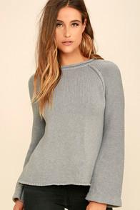 Very J Think Of You Grey Sweater