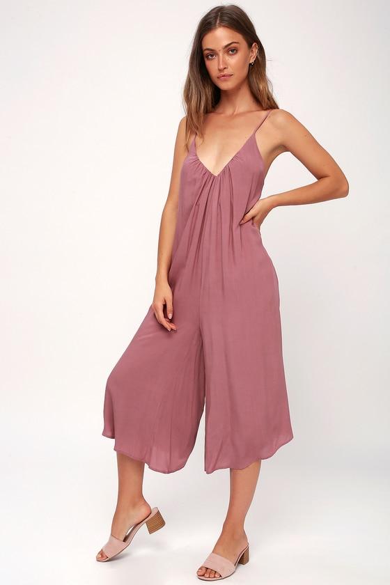 Feeling Groovy Mauve Culotte Jumpsuit | Lulus