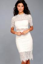 Lulus | Remarkable White Lace Dress | Size Large | 100% Polyester