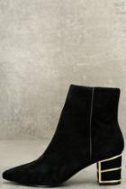 Steven By Steve Madden Bailei Black Suede Leather Booties