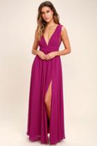 Lulus | Heavenly Hues Magenta Maxi Dress | Size X-small | Pink | 100% Polyester