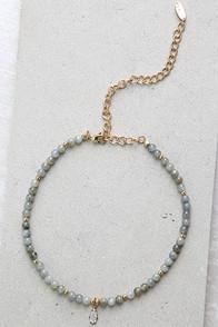 Ettika Brace Yourself Gold And Grey Beaded Choker