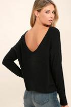 Project Social T Starlight Black Backless Sweater