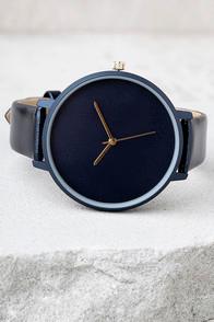 Lulus Make Good Time Navy Blue Watch