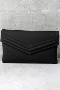Lulus Good Mail Day Black Clutch