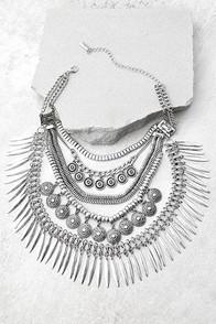 Lulus Fortune Teller Silver Layered Choker Necklace