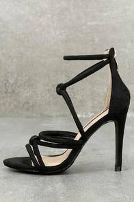 Liliana Josette Black Suede Dress Sandals
