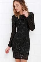 Lulus Shine Of The Season Black Sequin Dress