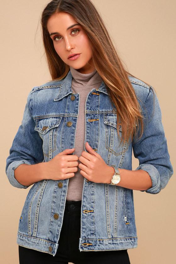 Billabong Always Truckin' Medium Wash Denim Jacket | Lulus