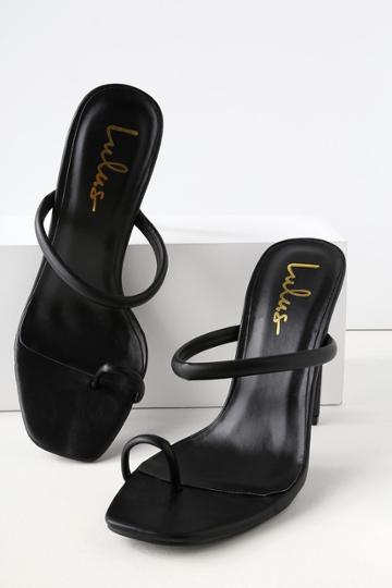 Mimi Black Heeled Sandals | Lulus