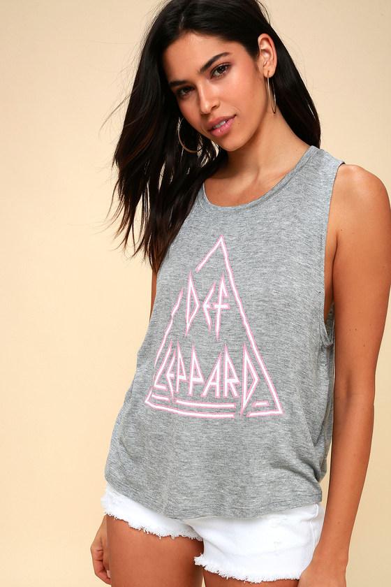 Day Def Leppard Heather Grey Muscle Tee | Lulus