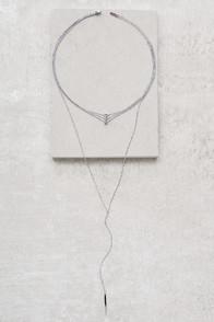 Lulus Our Song Silver Layered Choker Necklace