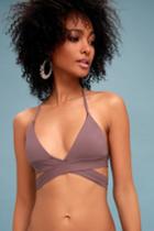 Water Work It Dusty Purple Wrap Bikini Top | Lulus