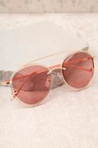 Lulus Such A Looker Rose Gold And Pink Mirrored Sunglasses