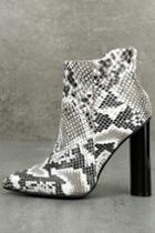 Qupid | Scarlett Black And White Snake Print High Heel Ankle Booties | Size 5.5 | Vegan Friendly | Lulus