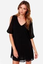 Lulus Exclusive Shifting Dears Black Long Sleeve Dress