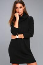 Tea Reader Black Sweater Dress | Lulus