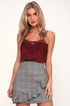Jeffree Grey Plaid Ruffled Mini Skirt | Lulus