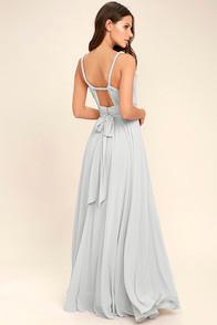 Lulus Carte Blanche Light Grey Maxi Dress