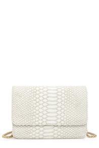 Triple 7 Global Next Of Snakeskin Ivory Purse