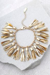 Lulus Pieces Of Paradise Gold Bracelet