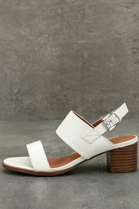 X2b Cannes White Heeled Sandals