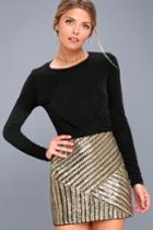 Saturday Night Diva Black And Gold Sequin Mini Skirt | Lulus