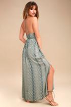 O'neill Lenore Sage Green Print Maxi Dress | Lulus