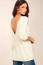 Just For You Cream Backless Sweater | Lulus
