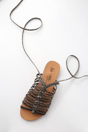 Machi Sylvan Snake Print Lace-up Sandal Heels | Lulus