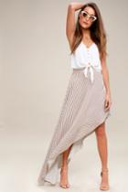 King Harbor Tan And White Striped Maxi Skirt | Lulus