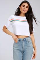 The Heights White Striped Cropped Tee | Lulus