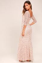 Lulus | Pick Of The Glitter Rose Gold Sequin Maxi Dress