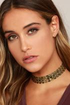 Lulus Follow The Path Antiqued Gold Choker Necklace