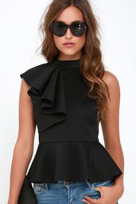 Ina Fashion Forever More Black Peplum Top
