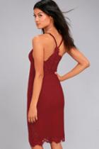 Only Want You Burgundy Lace Bodycon Midi Dress | Lulus