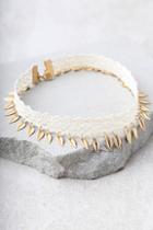 Lulus Feel The Wind Gold And Cream Lace Choker Necklace