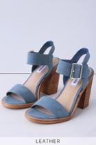 Steve Madden Castro Blue Genuine Suede Leather High Heel Sandal Heels | Lulus