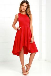 Lulus Chance To Dance Red High-low Dress