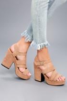 Qupid Laurel Taupe Suede Platform Heels | Lulus