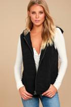 Jack By Bb Dakota | Meiker Black Hooded Puffer Vest | Size X-small | 100% Polyester | Lulus