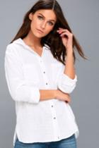 Billabong Easy Moves White Long Sleeve Button-up Top | Lulus