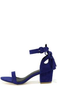 Chase & Chloe Shelby Royal Blue Suede High Heel Sandals