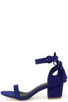 Chase & Chloe Shelby Royal Blue Suede High Heel Sandals