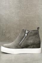 Steve Madden Wedgie Grey Suede Leather Hidden Wedge Sneakers | Lulus